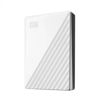 Western Digital WD My Passport 5 TB Weiß USB 3.0 / 2,5 Zoll, 19,15 mm / 256-Bit-Verschlüsselung / WD Backup / Weiß (WDBPKJ0050BWT-WESN)