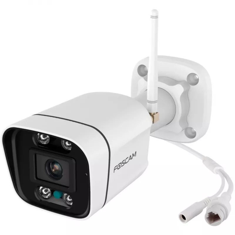 Foscam V8P Wi-Fi Überwachungskamera Weiß 8MP (3840x2160), Dual-Band-WLAN, integrierter Scheinwerfer und Alarmsirene (V8P-W)