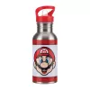Paladone Super Mario Metall-Wasserflasche mit Strohhalm