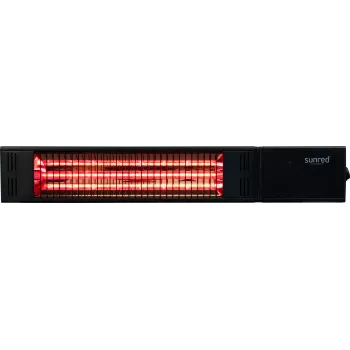 Infrarotheizung SUNRED RDS-15W-B Fortuna Wall 1500 W, schwarz, IP55, wandmontiert
