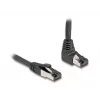 Netzwerkkabel DeLOCK RJ45 Cat.8.1 90° Aufwärts gewinkelt / Gerade 1 m Schwarz