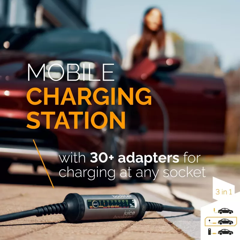 Juice Technology JUICE BOOSTER 2 Traveller Plus EV Set (EU) (Anthrazit/Schwarz, 1,4 - 22 kW, 3,1 Meter Kabel)