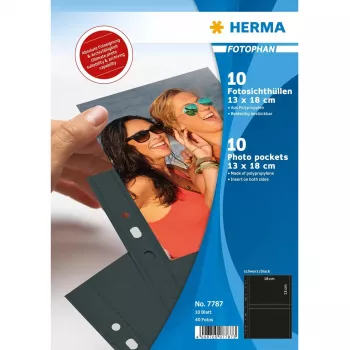 Fototaschen HERMA Fotophan 13x18 cm quer schwarz 10 Stück