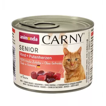 Nassfutter für Katzen animonda ANIMONDA Carny 200 g — Rind & Pute, getreidefrei, für ältere Katzen
