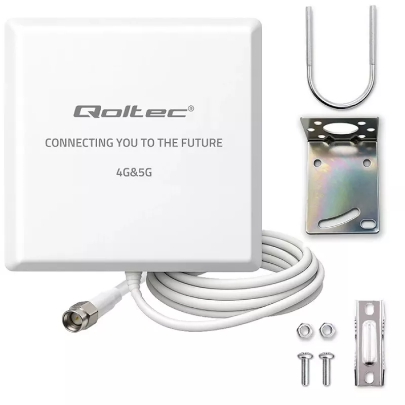 Externe 4G/5G LTE-Antenne QOLTEC 9 dBi mit SMA-Anschluss und 3 m Kabel