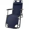 Faltbarer Gartenliege mit Kissen Black Forest, Navy Blau