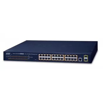 PLANET GS-4210-24P2S - Switch - Managed - 24 x 10/100/1000 (PoE+) + 2 x Gigabit SFP - Rack-montierbar - PoE+ (GS-4210-24P2S)