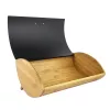 Maestro MR-1775-BLACK Brotkasten Schwarz, Holz Bambus, Metall