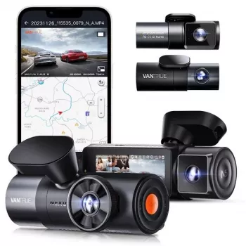 Auto-Videorekorder VANTRUE N5 Nexus 5 — 4-Kanal-Dashcam, 2592×1944 Hauptkamera, 160° vorne/innen, GPS, WLAN, IPS-Anzeige, MicroSD bis 512 GB