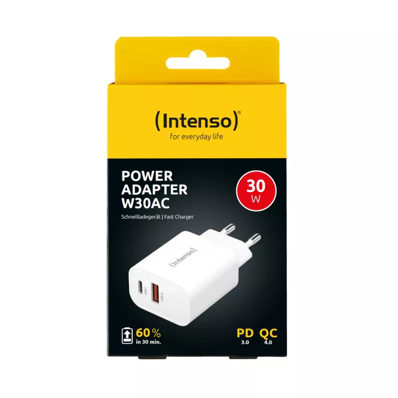 Indoor-Ladegerät Intenso POWER ADAPTER USB-A/USB-C/7803012 Schnellladen 20V