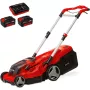 Professioneller Akku-Rasenmäher RASARRO 36/38, 36Volt (2x18V) (Rot/Schwarz, 2x Lithium-Ionen-Akku 4,0Ah)