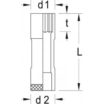 Schlag-Steckschlüsseleinsatz Gedore 6142540 Tiefe 75 mm Höhe 52 mm Gewicht 128 g