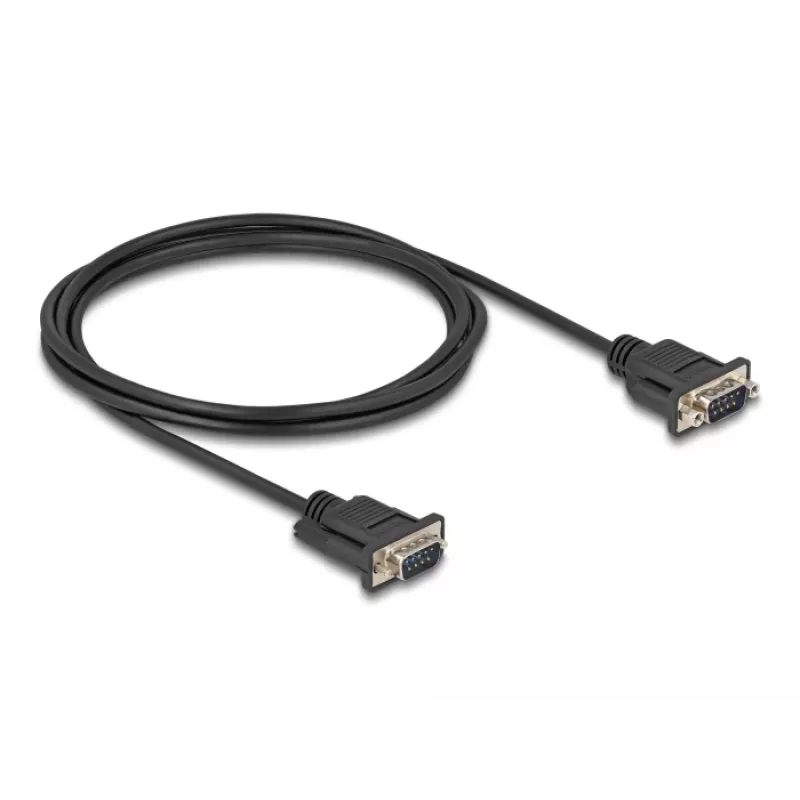 DeLOCK Serielles Kabel RS-232 D-Sub9 Stecker auf Stecker 2 m Schwarz