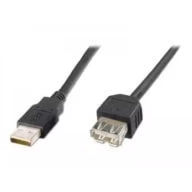 Digitus ASSMANN - USB-Verlängerungskabel - USB (W) auf USB (W) - 1,8 m (USB/USB 2.0) - vergossen - Schwarz (AK-300200-018-S)