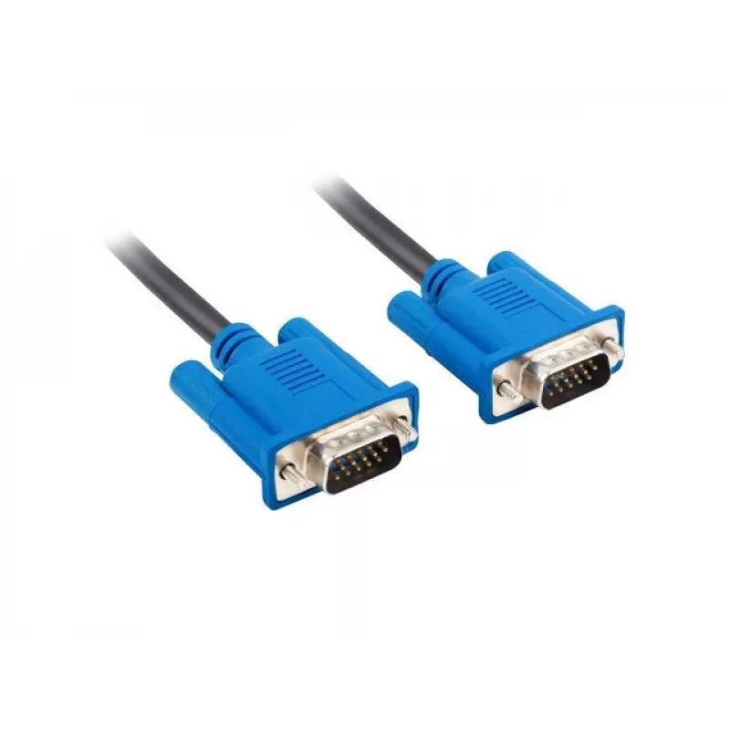 VGA (D-Sub) Kabel LANBERG CA-VGAC-10CU-0050-BK – 5 m, Stecker auf Stecker, Ferrit, PVC-Mantel