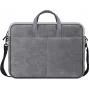 Toploader-Tasche DEFENDER Solid für 15,6-Zoll-Laptops, Polyurethan, grau, Tragegriff, abnehmbarer Schultergurt