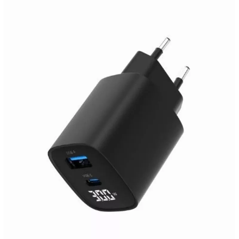 Mobiles Ladegerät Gembird TA-UC-PDQC30LCD-BK-01 Schnellladung Schwarz