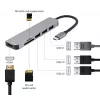 Dockingstation GEMBIRD A-CM-COMBO6-02 — kabelgebunden USB 3.2 Gen 1 Type-C, HDMI, 1x USB-A, 2x USB 2.0, SD/MicroSD (≤128 GB), grau