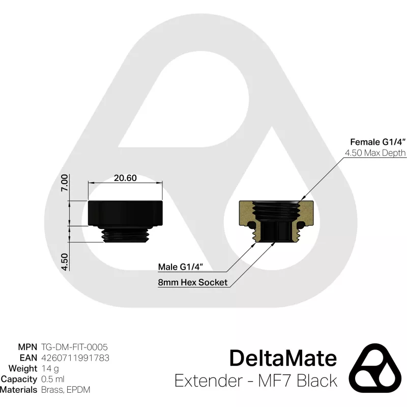 Thermal Grizzly DeltaMate Extender - MF7 schwarz (TG-DM-FIT-0005)