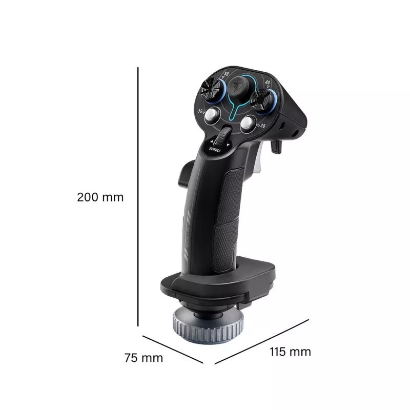 Flightstick-Add-On-Griff Thrustmaster Sol-R 3 AVA, Schwarz, USB Type-C, analog/digital, PC, 75×115×200 mm