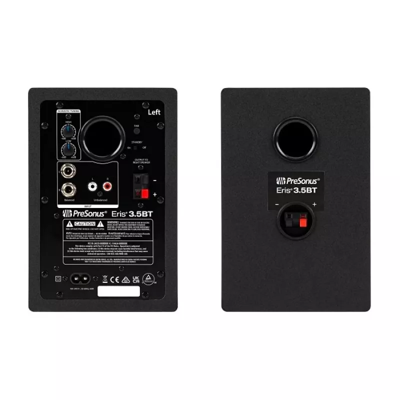 Studio-Aktivmonitore PreSonus Eris 3.5 BT 2nd Gen — 2×25W RMS, 80–20.000 Hz, Bluetooth 5.0, RCA/TRS-Eingänge, 3,5-mm-Kopfhörer