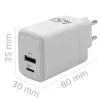 GaN 45W Ladegerät 5V 20V 1,5A 3A, 1x USB-C PD, 1x USB-A