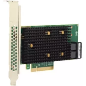 Schnittstellenkarte Broadcom HBA 9500-8i PCIe NVMe zu SAS, 1 interner Mini-SAS-Port, Full-Height/Low-Profile, grau/schwarz