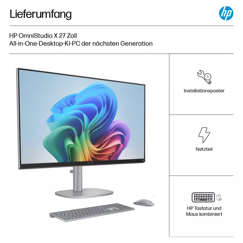 HP OmniStudio X 27-cs1077ng 27 Zoll FHD Touch All-in-One PC, Intel Core Ultra 7 256V, 16 GB RAM, 1 TB SSD