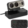 Power Extension Brennenstuhl 1153580210 2m 9 AC Outlets Indoor Schwarz Silber