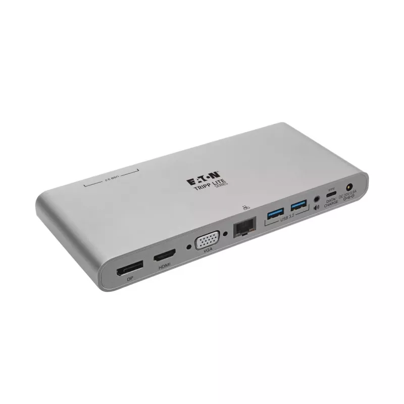 Eaton Tripp Lite USB-C Dock, Triple Display - 4K HDMI/DisplayPort, VGA, USB 3.2 Gen 1, USB-A/USB-C Hub, GbE, 100W PD Charging, International Power Cables - Dockingstation - USB-C
