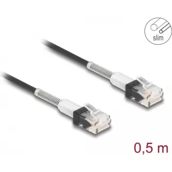 Netzwerkkabel DeLOCK RJ45 0,5 m Cat.6A UTP Schwarz