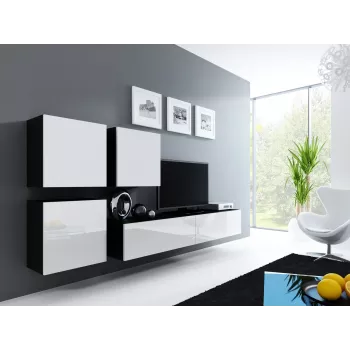 Cama Square Schrank VIGO 50/50/30 schwarz/weiß glänzend