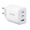 Wandladegerät UGREEN CD275 2× USB Type-C 65W Weiß — Dual-USB-C 65W Schnellladung, 100–240V Eingang