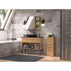 Badezimmer-Aufbewahrungsschrank Top e Shop NEL V DDS ARTISAN — freistehend, Eichenfarbener Rahmen, 3 Regalböden, 300×300×850 mm