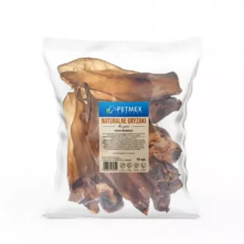 PETMEX Büffelohr mit Ring, 10er-Pack — Hundekauknochen, natürlicher Einkomponenten-Snack