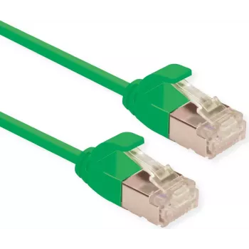 ROLINE GREEN U/FTP Patchkabel Cat.6A (Klasse EA), LSOH, schlank, Grün, 0,15 m (21.44.3330)