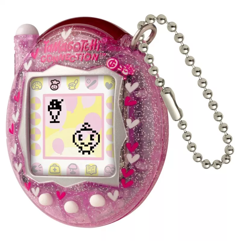 Digitales Handheld-Haustier Bandai Tamagotchi Connection Pink Glitter — virtuelles Haustierspielzeug