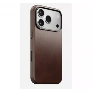 Handyhülle Nomad Traditional Leather Case für iPhone 17 Pro, Leder-Mikrofaser, passend für 6,3 Zoll (16 cm), braun