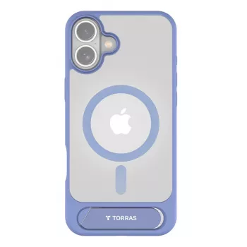 Schutzhülle Torras Pstand Series für iPhone 16 — Blau, schlank-Fit mit integriertem Ständer