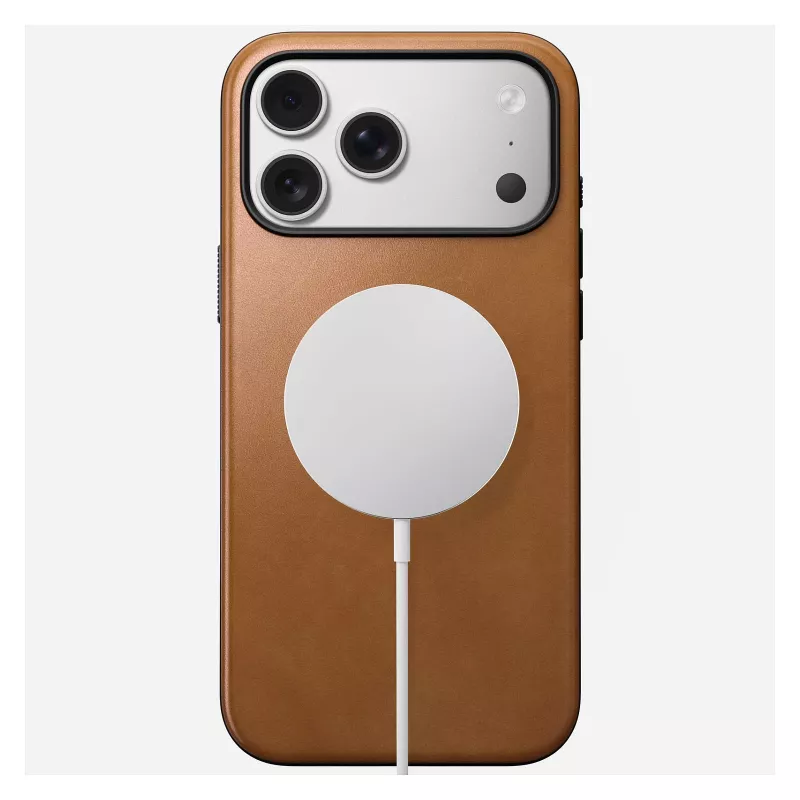 Handyhülle Nomad Modern Leather Case Cover für iPhone 17 Pro Max, 17,5 cm (6,9 Zoll), Tan, Leder + PC/TPU
