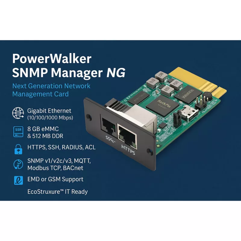 Netzwerk-SNMP-Manager PowerWalker Bluewalker 10131023 — zentralisierte USV-Verwaltung über SNMP