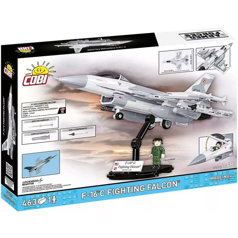 Konstruktionsset Cobi F-16C Fighting Falcon – 463 Teile, Modellbausatz im Maßstab