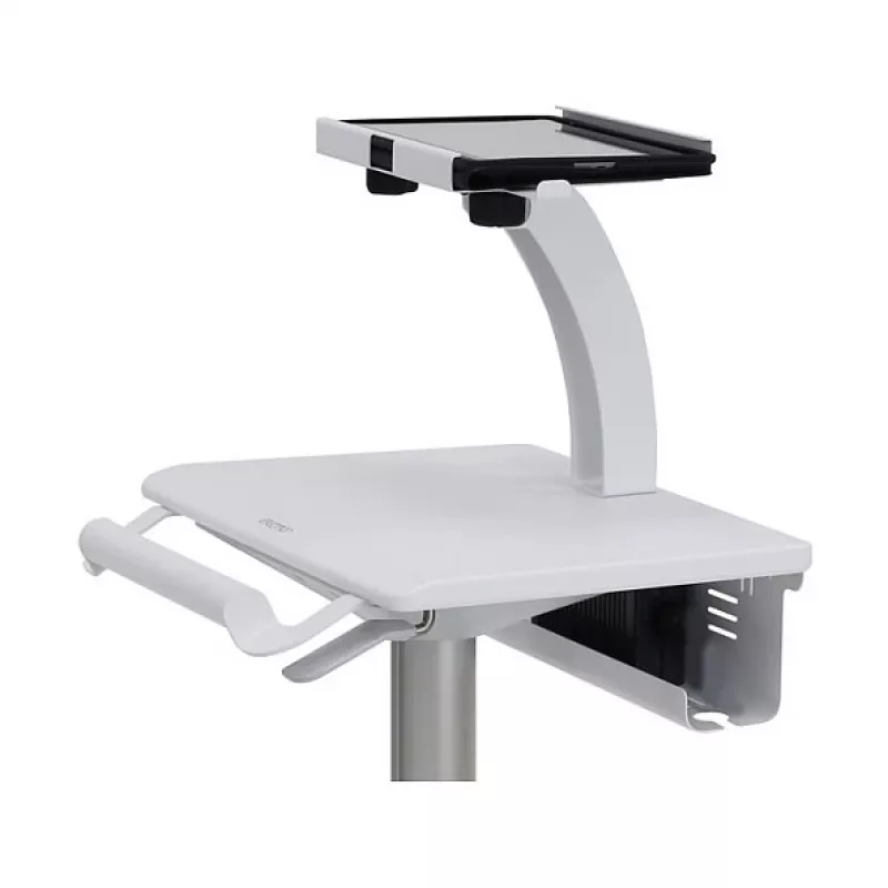 Ergotron Tablet-Wagen, SV10 – Wagen für Tablet / Tastatur – medizinisch – Metall – Weiß, Aluminium – Bildschirmgröße: bis 30,5 cm (bis 12 Zoll)