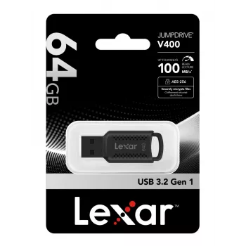 Lexar JumpDrive LJDV400064G-BNBNG USB-Stick 64 GB USB Typ-A 3.2 Gen 1 (3.1 Gen 1) Schwarz