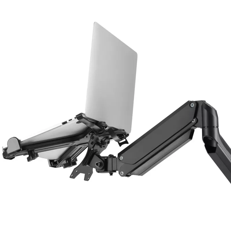 Notebook-Schreibtischhalterung MACLEAN MC-836 — höhenverstellbar, ergonomisches Design, schwarz, für horizontale Laptop-Nutzung (58,5×236×320 mm)
