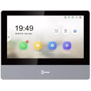 Video-Gegensprechanlage Hikvision DS-KH8350-TE1 7 Zoll IPS-Touchscreen, PoE, SIP, MicroSD-Steckplatz, 1024×600, Aluminiumgehäuse, Schwarz