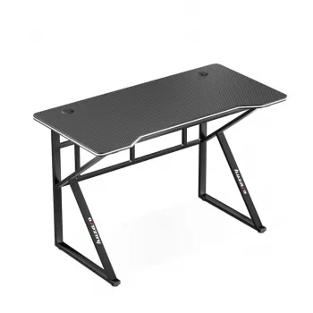 Gaming-Schreibtisch huzaro Hero 1.6 Schwarz — gerader Tisch aus MDF/Carbon 1200×600×750 mm, Metallgestell