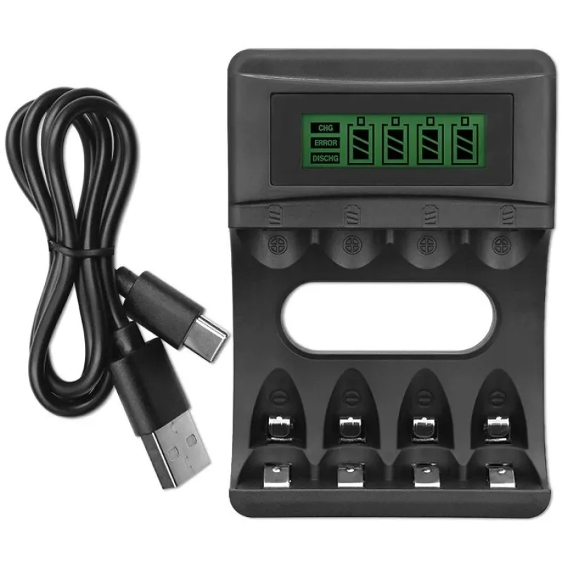 Batterieladegerät QOLTEC 50654 für Ni‑MH R03 (AAA) und R6 (AA) Akkus, 1800 mA