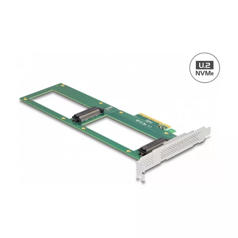 DeLOCK PCI Express 4.0 x8 Karte auf 2 x interne U.2 NVMe SFF-8639 Bifurcation