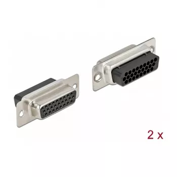 Kabelverbinder DeLOCK 66724 D-Sub HD 26 Pin Schwarz Silber